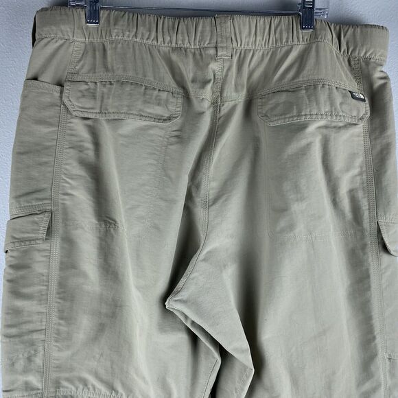 NF Sz XL Convertible Zip Tan Cargo Many Pockets Ankle Zip Gusset 40 X 32” Belted - Picture 7 of 16